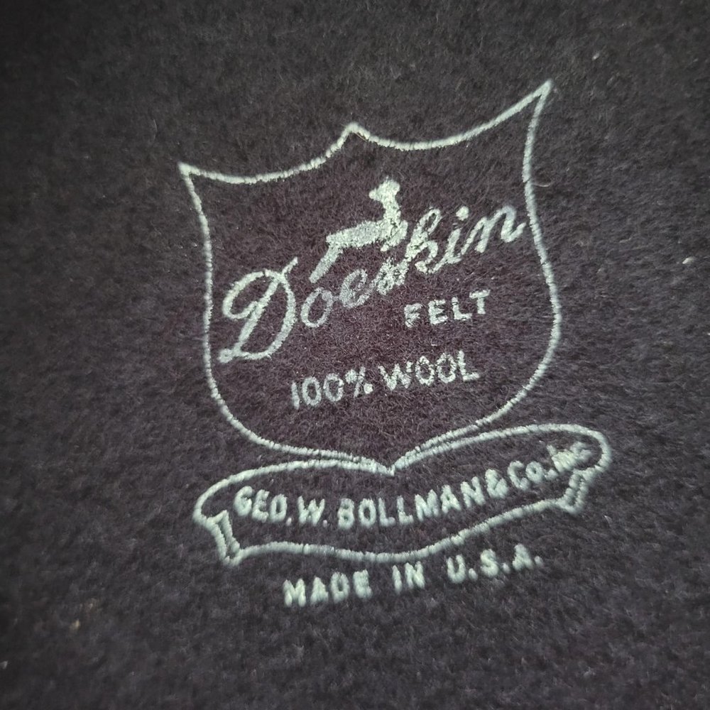 Vintage 1960s Bollman and Co Doeskin Navy Felt Hat - Picture 7 of 8